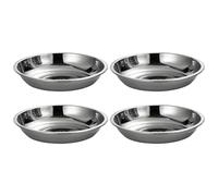 ZEPFJHE Lot de 4 bols de service ronds en acier inoxydable pour sauce, fruits, desserts, assiettes plates, assiettes plates, bols à sauce, bols à tremper