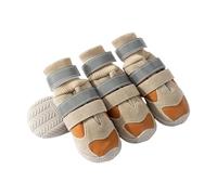 ZEPFJHE Lot de 4 bottes d'hiver pour chien en polaire chaude avec semelles antidérapantes et sangles réglables pour temps froid