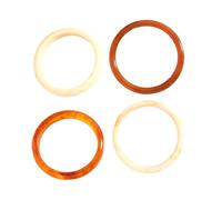 ZEPFJHE Lot de 4 bracelets élégants en acrylique minimaliste, élégant, texturé, empilable, bijoux de poignet pour femme, tendance, circulaire, élégant