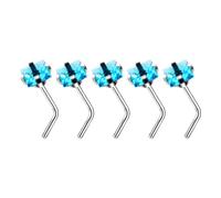 ZEPFJHE Lot de 5 anneaux de nez pratiques et robustes en alliage - Design en forme de L et créoles avec zircone cubique - Accessoire de nez tendance, J, Comme décrit, Comme décrit.