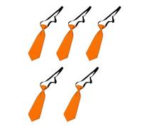 ZEPFJHE Lot de 5 nœuds pré-noués tendance en polyester pour enfants, accessoires d'école, uniformes pour bal et tenues décontractées pour enfants professionnels, jaune, taille unique