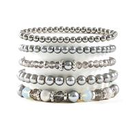 ZEPFJHE Lot de 5 perles de cristal délicates - Collection élastique - Pour les personnes à la mode, taille unique, Comme décrit