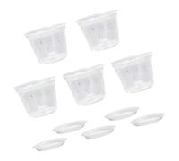 ZEPFJHE Lot de 5 supports de fleurs translucides avec trous de drainage pour une croissance optimale des racines et une croissance simple