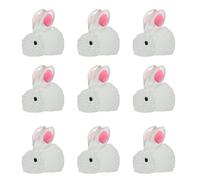 ZEPFJHE Lot de 500 lapins miniatures en résine - Figurines de lapins lumineux - Accessoires de paysage, maisons de poupées, ornements - Fournitures d'artisanat