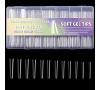ZEPFJHE Lot de 504 faux ongles en gel souple à presser extra longs et transparents pour ballerines