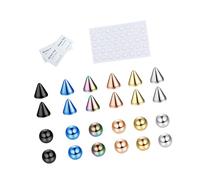 ZEPFJHE Lot de 68 anneaux pratiques en acier inoxydable sans piercing pour sourcils et lèvres - Portable pour une transformation facile des styles - Bijoux de corps en acier inoxydable