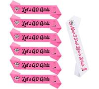 ZEPFJHE Lot de 7 écharpes d'épaule pour enterrement de vie de jeune fille - Ceinture à thème pour une soirée amusante avec la mariée - Décoration d'épaule de mariée, Blanc/rose/rouge, taille unique