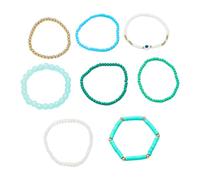 ZEPFJHE Lot de 8 bracelets d'amitié élastiques élégants avec perles colorées - Accessoire de poignet élégant pour les fêtes - Accessoires tendance pour femme