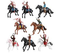 ZEPFJHE Lot de 8 figurines de cheval de vache occidentale à des fins éducatives et historiques pour enfants