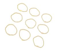 ZEPFJHE Lot de 9 bracelets élégants dorés en forme d'étoile et de lune pour femme - Bijoux pour fêtes et célébrations - Ensemble de bracelets empilables