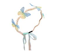 ZEPFJHE Luxueuse couronne à cheveux papillon fête d'anniversaire élégante concours de beauté perles perles fille mariage costume coiffe enfants élégant épingle à cheveux