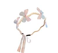 ZEPFJHE Luxueuse couronne à cheveux papillon fête d'anniversaire élégante concours de beauté perles perles fille mariage costume coiffe enfants élégant épingle à cheveux