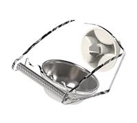 ZEPFJHE Mangeoire à oiseaux à double suspension avec protection anti-éclaboussures en acier inoxydable et couvercle en acrylique anti-mastication pour petits oiseaux, perroquets antirouille