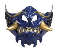 ZEPFJHE Masque d ' Halloween fête diable samouraïs demi-visage carnavals mascarade japonaise pour cosplay diable samouraïs
