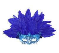 ZEPFJHE Masque de mascarade vénitiens à plumes pour Halloween, Noël, fête de cosplay, demi-visage, accessoires de cosplay pour femmes vénitiennes pour mascarade