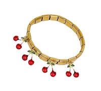 ZEPFJHE Menottes réglables tendance en acier inoxydable avec accents de fraise et de cerises Convient pour les sorties décontractées en acier inoxydable, taille unique, Comme décrit