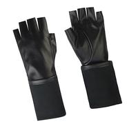 ZEPFJHE Mitaines souples en similicuir noir pour femme - Pour danse, fitness, Halloween - Accessoire de costume - Mitaines en cuir respirant - Pour femme, Noir , taille unique