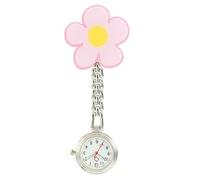 ZEPFJHE Montre de poche en alliage léger avec fonction de fixation facile à clipser pour médecins et infirmières dans un environnement clinique Montre d'infirmière précise, fleurs
