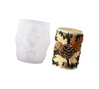 ZEPFJHE Moule À Bougie en Silicone Forme De Pomme Pin Cylindre Relief Qualité Alimentaire pour La Fabrication Savon Chocolat Décoration Vacances Résistant À La