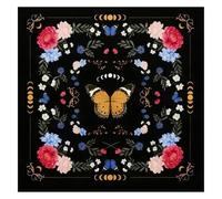 ZEPFJHE Nappe de lecture de cartes en tissu à motif papillon et fleur pour améliorer les tapis de jeu décoratifs de table