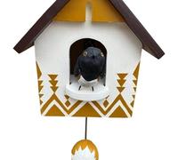ZEPFJHE Nichoir dynamique en bois avec cinétique douce créant des ombres apaisantes pour une ambiance de chambre Nichoir en bois avec décorations d'oiseaux mobiles