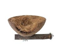 ZEPFJHE Nid de perchoir multifonction en coquille de noix de coco pour perroquets, perruches, nettoyage simple, accessoires de cage à oiseaux, perchoir de repos
