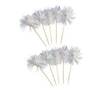 ZEPFJHE Ornement De Dessus De Gâteau en Bois 10 Pièces Guirlandes Colorées Insertion Supérieure pour Anniversaire Mariage Célébration Décorations Adaptées