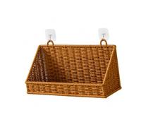 ZEPFJHE Panier de rangement avec accès frontal bas et vue claire, M | Forme basse à l ' et à dossier haut, articles stockés gardés en vue, accès direct pour les articles de toilette