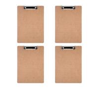 ZEPFJHE Paquet De 4 Presse-papiers en Bois Normes A Taille 4 Lettres avec Pince À Profil Bas Fournitures De Bureau Scolaire pour Bureau en Panneau Dur pour Étudiants