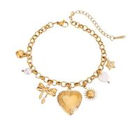 ZEPFJHE Pendentif délicat en forme de cœur pour femme - Bijou élégant - Convient pour la mode et les événements de mariage - Médaillon photo en acier inoxydable, taille unique, Comme décrit