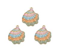 ZEPFJHE Pendentif Léger en Forme De Coquille Galvanisée sous Vide Goutte À Goutte D'huile pour Collier Artisanat Accessoires Fabrication Bijoux Accessoires Bijoux en Acier Inoxydable