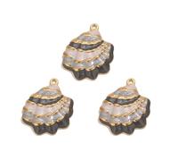 ZEPFJHE Pendentif Léger en Forme De Coquille Galvanisée sous Vide Goutte À Goutte D'huile pour Collier Artisanat Accessoires Fabrication Bijoux Accessoires Bijoux en Acier Inoxydable