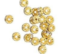 ZEPFJHE Perles De 8 Mm Spacer Spacer Charme en Rond en Vrac pour Le Collier Projets D'artisanat Bijoux