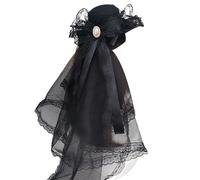 ZEPFJHE Petit chapeau avec nœud en ruban et pince à cheveux - Accessoire élégant pour femme et adolescente - Nœuds d'Halloween - Pour bal masqué, fête