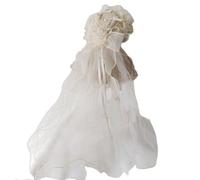 ZEPFJHE Pince à cheveux en dentelle française avec nœud papillon pour fête à thème, chapeau bibi avec fleur, accessoire de mariage, bandeau tendance pour femme