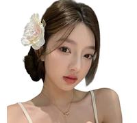 ZEPFJHE Pinces à cheveux accrocheuses avec grande fleur rose, accessoires de cheveux légers pour femmes et filles