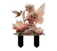 ZEPFJHE Piquet de jardin léger en acrylique avec motifs de fées gravés pour décoration artistique extérieure