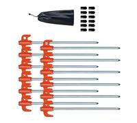 ZEPFJHE Piquets de tente de camping en acier - Piquets d'ancrage au sol avec crochet - Coupe-vent - Clous de tente de camping