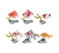 ZEPFJHE Poisson de collection pour décoration d'aquarium, aménagement paysager, décoration de dessin animé, statue, ensemble artisanal interactif
