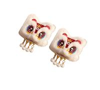 ZEPFJHE Pompons Pince à Cheveux pour Nouvel An Barrette Doux Nouvel An Plat Clip Épingle À Cheveux Pompons Élégant Cheveux Pour Bouquets Accessoires Chinois