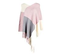 ZEPFJHE Poncho cape asymétrique en tricot châle pull pull pull pour femme, rose, M