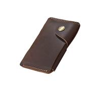 ZEPFJHE Porte-cartes de crédit porte-monnaie en cuir avec fermeture à bouton pour femme et homme Petit portefeuille de crédit organisateur de pièces de monnaie avec fermeture à pression, Couleur café.