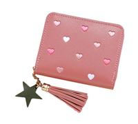 ZEPFJHE Porte-cartes élégant avec plusieurs compartiments pour cartes et petits objets, rose foncé