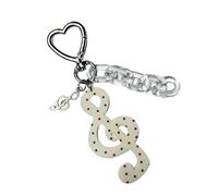 ZEPFJHE Porte-clés avec note unique et étoile - Joli porte-symbole musical compact - Idéal pour offrir - Porte-clés robuste et facile à utiliser, beige, taille unique