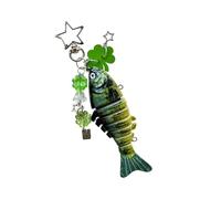 ZEPFJHE Porte-clés créatif en résine acrylique étanche pour un usage quotidien Cadeau unique Porte-clés poisson réaliste, Vert, taille unique