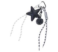 ZEPFJHE Porte-clés étoile en cuir synthétique fabriqué à la main - Tendance - Corde tressée - Décoration élégante - Pendentif étoile noire, Noir , taille unique