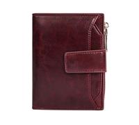 ZEPFJHE Porte-monnaie élégant en cuir PU avec porte-cartes - Style tendance - Petit pour les voyages - Avec porte-cartes, Rouge, Beauté de masse