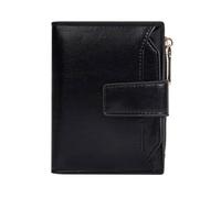 ZEPFJHE Porte-monnaie élégant en cuir PU avec porte-cartes - Style tendance - Petit pour les voyages - Avec porte-cartes, Noir , Beauté de masse