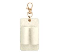 ZEPFJHE Porte-stylo en cuir à double fentes pour organiseur de voyage, porte-clés pour ordinateur portable, journaux, sacs à dos, clip en cuir, fournitures de bureau, blanc