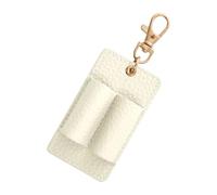 ZEPFJHE Porte-stylo en cuir avec double fentes pour organiseur de voyage, porte-clés pour ordinateur portable, journal, sac à dos, porte-stylo double avec clip en acier inoxydable, blanc